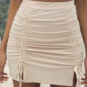 Drawstring split hem bodycon skirt